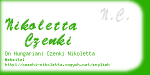 nikoletta czenki business card